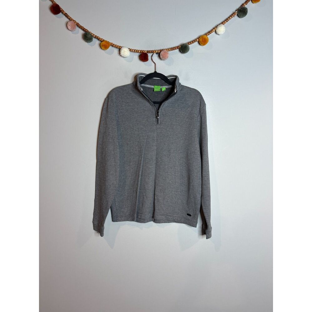 Hugo Boss Regular Fit grey half zip pullover